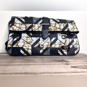Nana love wax bag houndstooth distressed clutch crossbody new black gold African